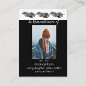Memorial Photo Pocket Keepsake Feather Tribal Visitekaartje (Voorkant)