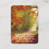 Memorial Photo Prayer Autumn Fall Leaves Forest Visitekaartje (Voorkant)