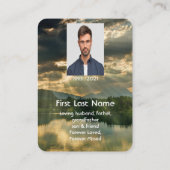 Memorial Photo Prayer Beauful Sky Sun Light Visitekaartje (Achterkant)