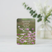 Memorial Photo Prayer Beautiful Wild Cosmos Flower Visitekaartje (Staand voorkant)