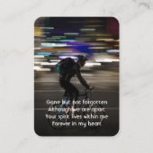 Memorial Photo Prayer Biker Bicycle Visitekaartje (Voorkant)