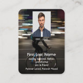 Memorial Photo Prayer Biker Bicycle Visitekaartje (Achterkant)