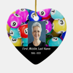 Memorial Photo Prayer Bingo Game Keramisch Ornament