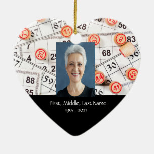 Memorial Photo Prayer Bingo Game Keramisch Ornament