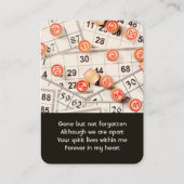 Memorial Photo Prayer Bingo Game Visitekaartje (Voorkant)