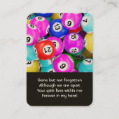 Memorial Photo Prayer Bingo Game Visitekaartje (Voorkant)