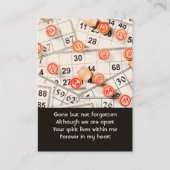 Memorial Photo Prayer Bingo Game Visitekaartje (Voorkant)