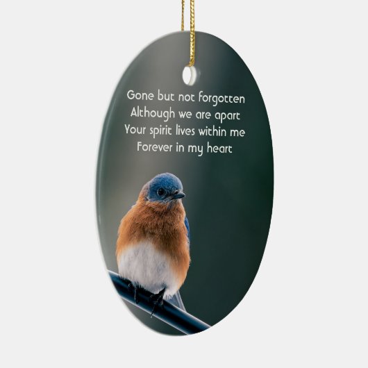 Memorial Photo Prayer Bluebird Garden Bird  Keramisch Ornament (Rechts)
