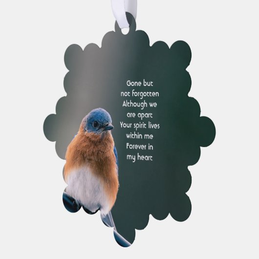 Memorial Photo Prayer Bluebird Garden Bird Ornament Kaart (Links)