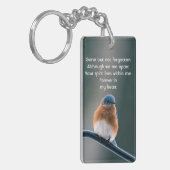 Memorial Photo Prayer Bluebird Garden Bird Sleutelhanger (Voorkant Links)
