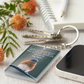 Memorial Photo Prayer Bluebird Garden Bird Sleutelhanger (Voorkant Rechts)