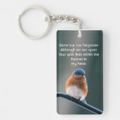 Memorial Photo Prayer Bluebird Garden Bird Sleutelhanger (Voorkant)
