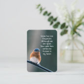 Memorial Photo Prayer Bluebird Garden Bird  Visitekaartje (Staand voorkant)