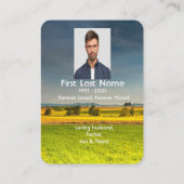 Memorial Photo Prayer Boerderij Crop Fields Landsc Visitekaartje (Achterkant)