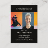 Memorial Photo Prayer Dancer Dancer Danser Danser Visitekaartje (Achterkant)