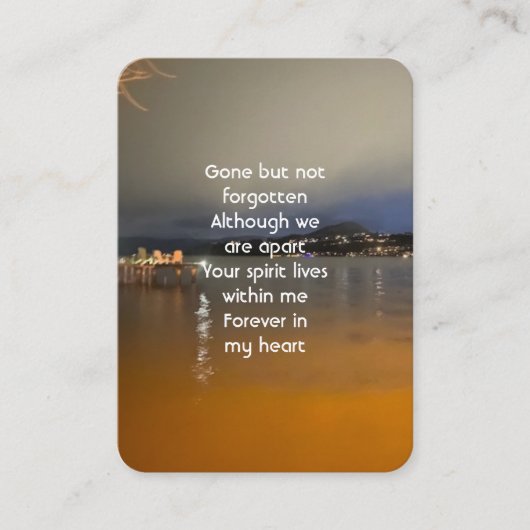 Memorial Photo Prayer Dawn Morning Lake Beach Dock Visitekaartje (Voorkant)