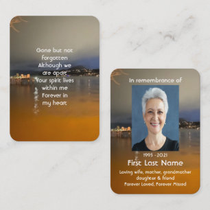 Memorial Photo Prayer Dawn Morning Lake Beach Dock Visitekaartje