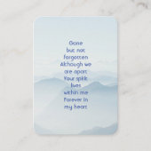 Memorial Photo Prayer Fog Smoky Mountains Visitekaartje (Voorkant)