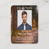 Memorial Photo Prayer Forest Trail Walk Park Visitekaartje (Achterkant)