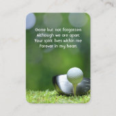 Memorial Photo Prayer Golfer Golf Course Golfing Visitekaartje (Voorkant)