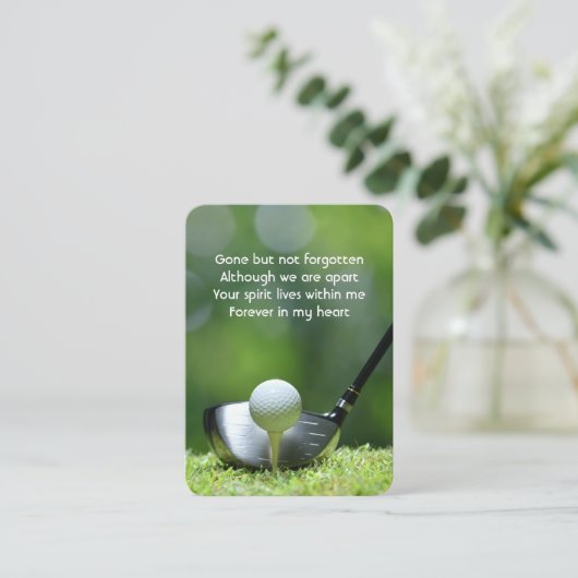 Memorial Photo Prayer Golfer Golf Course Golfing Visitekaartje (Staand voorkant)
