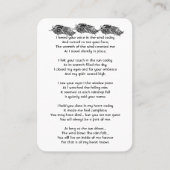 Memorial Photo Prayer Graphic Art Feathers Visitekaartje (Voorkant)