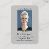 Memorial Photo Prayer Graphic Art Horses Christeli Visitekaartje (Achterkant)