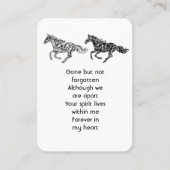 Memorial Photo Prayer Graphic Art Horses Visitekaartje (Voorkant)