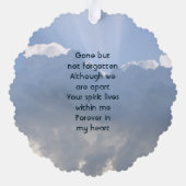 Memorial Photo Prayer Heavenly Sky Ornament Kaart (Achterkant)