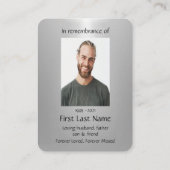 Memorial Photo Prayer Heavy Equipment Construction Visitekaartje (Achterkant)