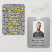 Memorial Photo Prayer Heavy Equipment Construction Visitekaartje (Voorkant / Achterkant)