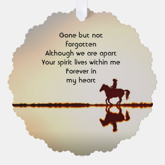 Memorial Photo Prayer Horse Back Riding Ornament Kaart (Voorkant)