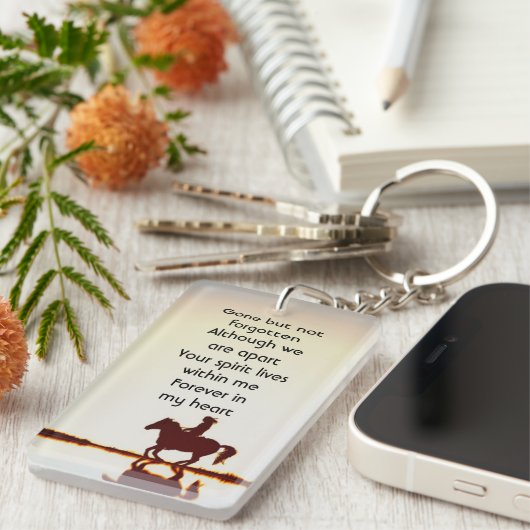 Memorial Photo Prayer Horse Back Riding Sleutelhanger (Voorkant Rechts)