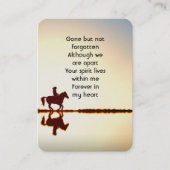 Memorial Photo Prayer Horse Back Riding Visitekaartje (Voorkant)