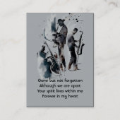 Memorial Photo Prayer Jazz Band Muziek Visitekaartje (Voorkant)