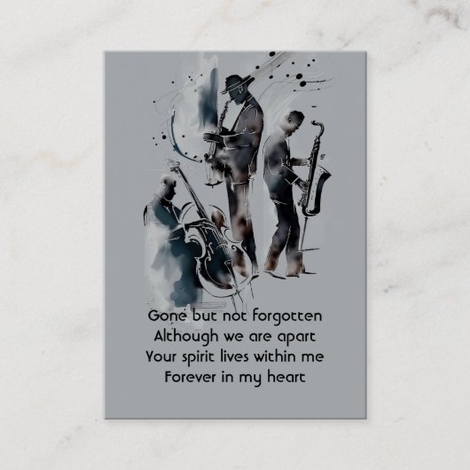 Memorial Photo Prayer Jazz Band Muziek Visitekaartje (Voorkant)