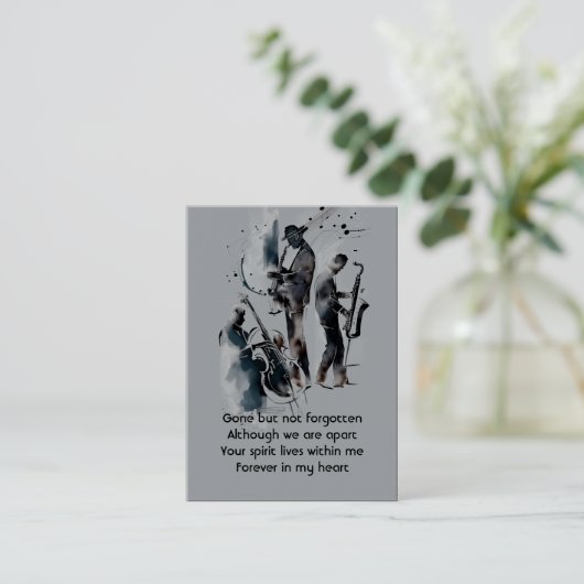 Memorial Photo Prayer Jazz Band Muziek Visitekaartje (Staand voorkant)