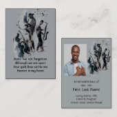 Memorial Photo Prayer Jazz Band Muziek Visitekaartje (Voorkant / Achterkant)