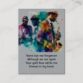Memorial Photo Prayer Jazz Band Muziek Visitekaartje (Voorkant)
