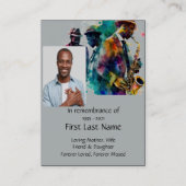 Memorial Photo Prayer Jazz Band Muziek Visitekaartje (Achterkant)