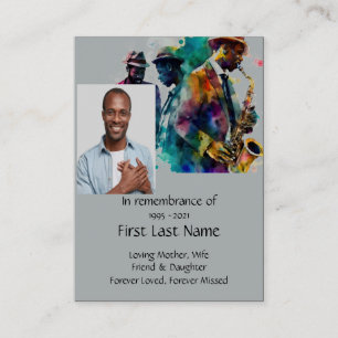 Memorial Photo Prayer Jazz Band Muziek Visitekaartje