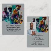 Memorial Photo Prayer Jazz Band Muziek Visitekaartje (Voorkant / Achterkant)