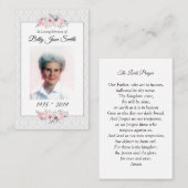 Memorial Photo Prayer Kaart | De gebeden van de He Visitekaartje (Voorkant / Achterkant)