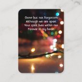 Memorial Photo Prayer kerstlampjes Visitekaartje (Voorkant)