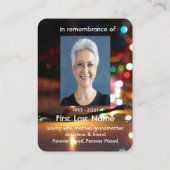 Memorial Photo Prayer kerstlampjes Visitekaartje (Achterkant)