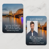 Memorial Photo Prayer Keulen Kathedraal Duitsland Visitekaartje (Voorkant / Achterkant)