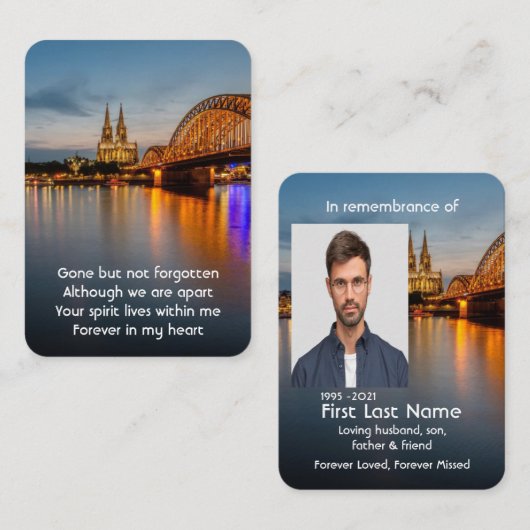 Memorial Photo Prayer Keulen Kathedraal Duitsland Visitekaartje (Voorkant / Achterkant)