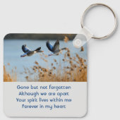 Memorial Photo Prayer Lake Geese Birds Sleutelhanger (Achterkant)