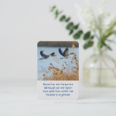 Memorial Photo Prayer Lake Geese Birds Visitekaartje (Staand voorkant)