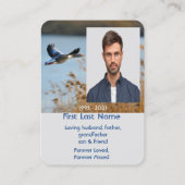 Memorial Photo Prayer Lake Geese Birds Visitekaartje (Achterkant)